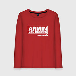 Лонгслив хлопковый женский Armin van Buuren, цвет: красный