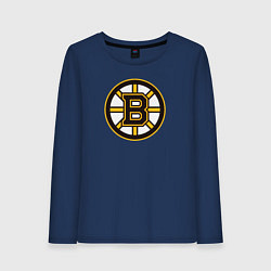 Лонгслив хлопковый женский Boston Bruins, цвет: тёмно-синий