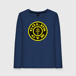 Лонгслив хлопковый женский Gold's Gym, цвет: тёмно-синий