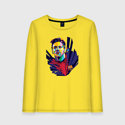 Лонгслив хлопковый женский Messi Art, цвет: желтый