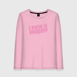 Лонгслив хлопковый женский I Fink U Freeky, цвет: светло-розовый