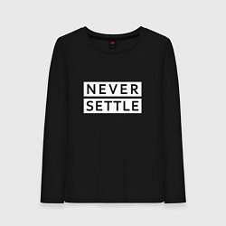 Лонгслив хлопковый женский Never Settle, цвет: черный