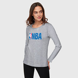 Лонгслив хлопковый женский NBA, цвет: меланж — фото 2