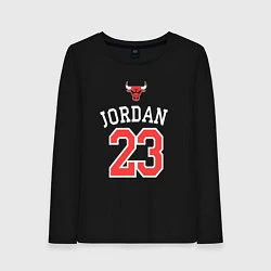 Лонгслив хлопковый женский Jordan 23, цвет: черный