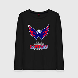 Лонгслив хлопковый женский Washington Capitals, цвет: черный