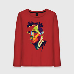 Лонгслив хлопковый женский Lionel Messi: fun-art, цвет: красный