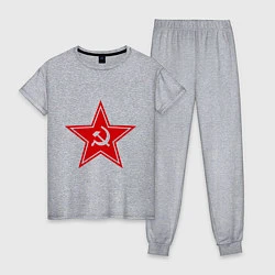 Пижама хлопковая женская Звезда СССР, цвет: меланж