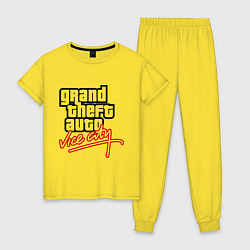 Пижама хлопковая женская GTA Vice City, цвет: желтый