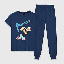 Пижама хлопковая женская Popeye, цвет: тёмно-синий