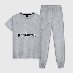 Пижама хлопковая женская Megadeth, цвет: меланж