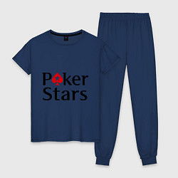 Пижама хлопковая женская Poker Stars, цвет: тёмно-синий