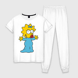 Пижама хлопковая женская Maggie Simpson, цвет: белый