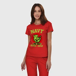 Пижама хлопковая женская Navy: Po-1967, цвет: красный — фото 2