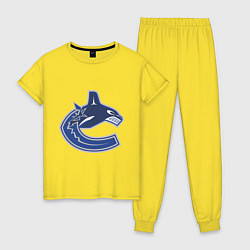 Пижама хлопковая женская Vancouver Canucks, цвет: желтый