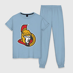 Пижама хлопковая женская Ottawa Senators, цвет: мягкое небо