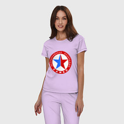 Пижама хлопковая женская Федерация САМБО цвета лаванда — фото 2