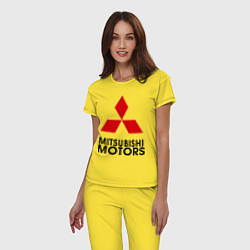 Пижама хлопковая женская Mitsubishi, цвет: желтый — фото 2
