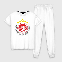 Пижама хлопковая женская Liverpool FC Red Army, цвет: белый