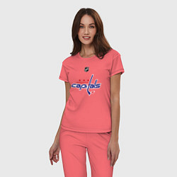 Пижама хлопковая женская Washington Capitals: Ovechkin 8, цвет: коралловый — фото 2