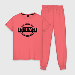 Пижама хлопковая женская Nissan club, цвет: коралловый