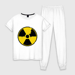 Пижама хлопковая женская Радиоактивность, цвет: белый