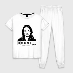 Пижама хлопковая женская House MD: Addiction, цвет: белый