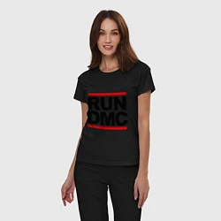 Пижама хлопковая женская Run DMC, цвет: черный — фото 2