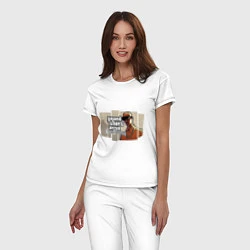 Пижама хлопковая женская GTA San Andreas, цвет: белый — фото 2