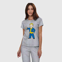 Пижама хлопковая женская Fallout Boy, цвет: меланж — фото 2