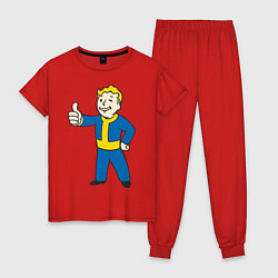 Пижама хлопковая женская Fallout Boy, цвет: красный