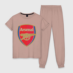 Пижама хлопковая женская Arsenal FC, цвет: пыльно-розовый
