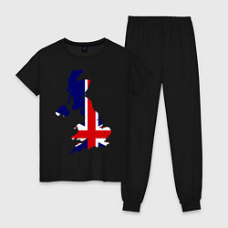 Пижама хлопковая женская Великобритания (Great Britain), цвет: черный