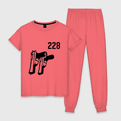 Пижама хлопковая женская 228, цвет: коралловый