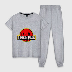 Пижама хлопковая женская Linkin Park: Jurassic Park, цвет: меланж
