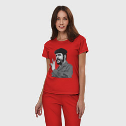 Пижама хлопковая женская Che Guevara: Peace, цвет: красный — фото 2
