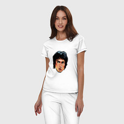 Пижама хлопковая женская Bruce Lee Art, цвет: белый — фото 2