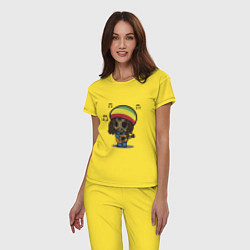 Пижама хлопковая женская Маленький Боб Марли, цвет: желтый — фото 2