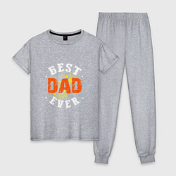 Пижама хлопковая женская Best Dad Ever, цвет: меланж