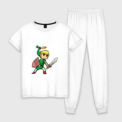 Пижама хлопковая женская Линк, цвет: белый