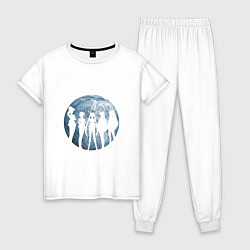 Пижама хлопковая женская Войны в матросках, цвет: белый