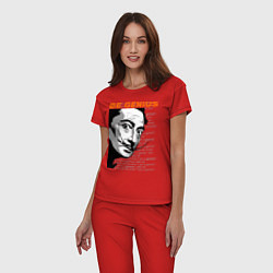 Пижама хлопковая женская Dali: Be Genius, цвет: красный — фото 2