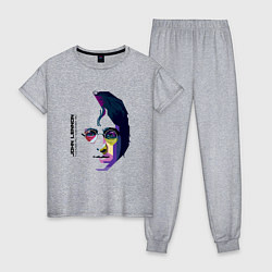 Пижама хлопковая женская John Lennon: Techno, цвет: меланж