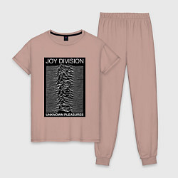 Пижама хлопковая женская Joy Division: Unknown Pleasures, цвет: пыльно-розовый