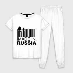 Пижама хлопковая женская Made in Russia штрихкод, цвет: белый