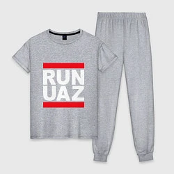 Пижама хлопковая женская Run UAZ, цвет: меланж