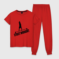 Пижама хлопковая женская Street WorkOut, цвет: красный