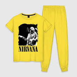 Пижама хлопковая женская Black Nirvana, цвет: желтый