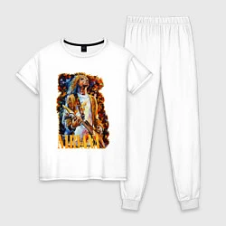 Пижама хлопковая женская Cobain Art, цвет: белый