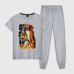 Пижама хлопковая женская Cobain Art, цвет: меланж