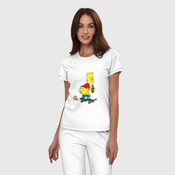 Пижама хлопковая женская Bart Simpson, цвет: белый — фото 2